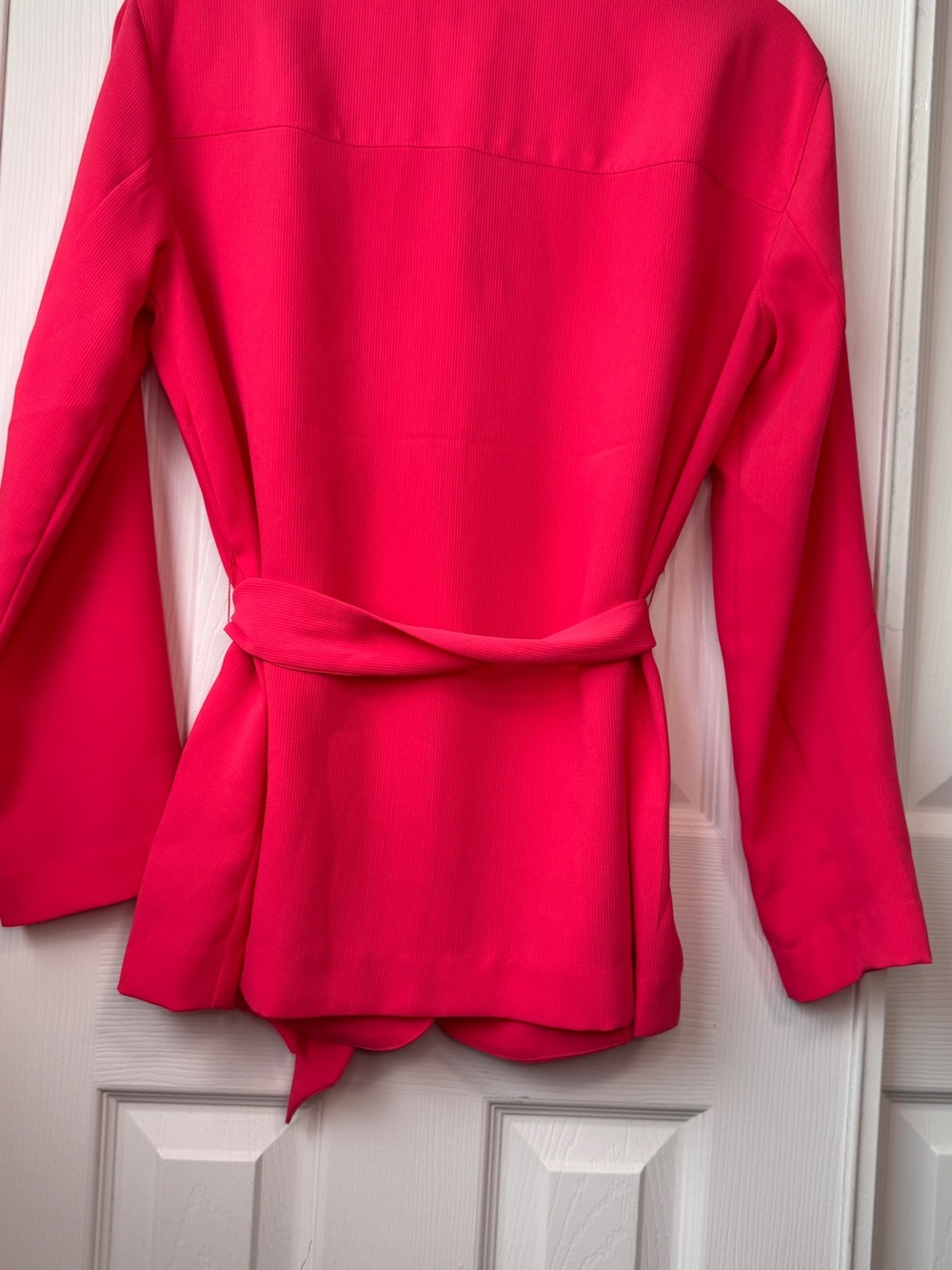 Vince Camuto Fuchsia Tie-Belt Blazer Jacket - Picture 3 of 3